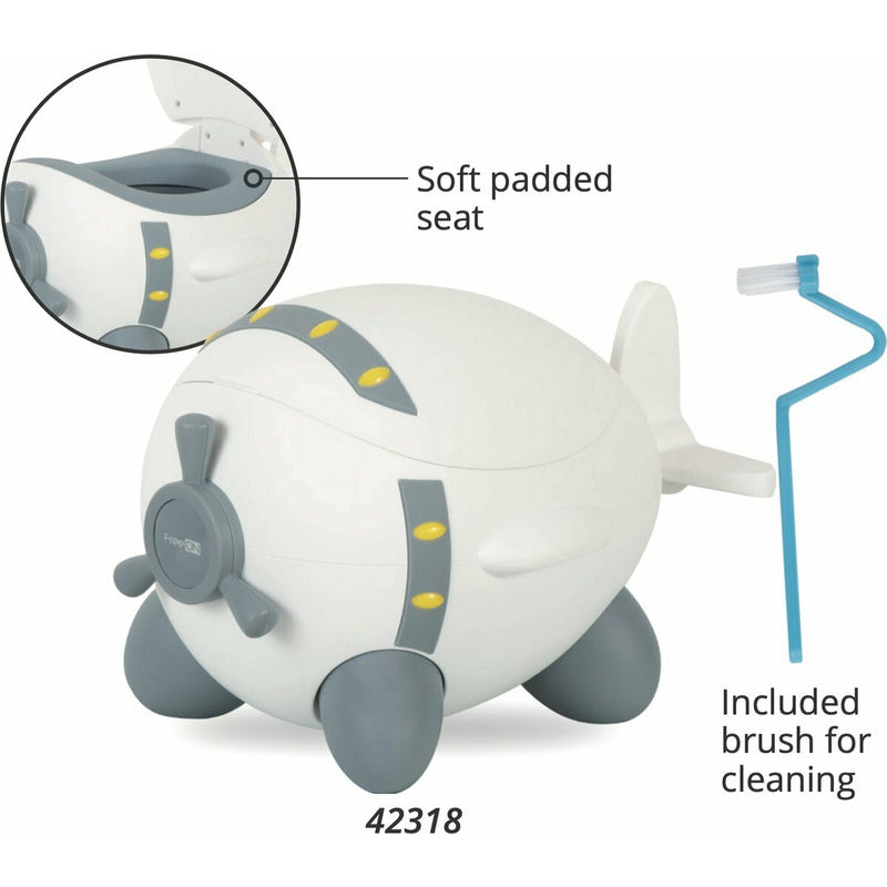 Olita copii, FreeON, In forma de avion, Potty Plane, 32 cm x 28 cm x 41 cm, White/Grey
