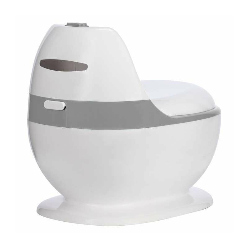 Olita educativa, FreeON, Trainer, Minitoaleta, Cu spatiu pentru hartie/servetele, Cu sunet realist de tras apa, Pana la 25 kg, 3 ani+, White/Grey