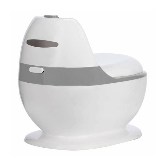 Olita educativa, FreeON, Trainer, Minitoaleta, Cu spatiu pentru hartie/servetele, Cu sunet realist de tras apa, Pana la 25 kg, 3 ani+, White/Grey