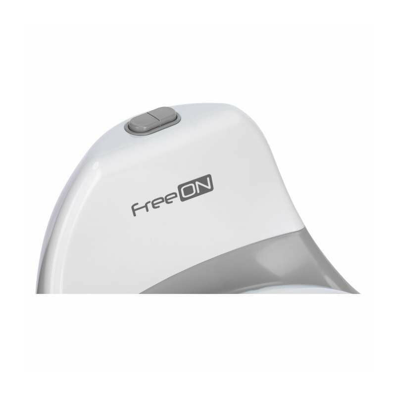 Olita educativa, FreeON, Trainer, Minitoaleta, Cu spatiu pentru hartie/servetele, Cu sunet realist de tras apa, Pana la 25 kg, 3 ani+, White/Grey