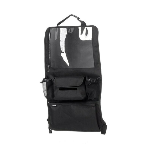 Organizator auto, Jane, Cu suport pentru tableta, Cu multiple buzunare, 2 x 38 x 64 cm, Black