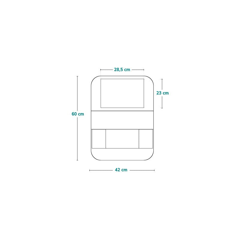 Organizator auto Lionelo SeatOrganizer Gri – dimensiuni ilustrate