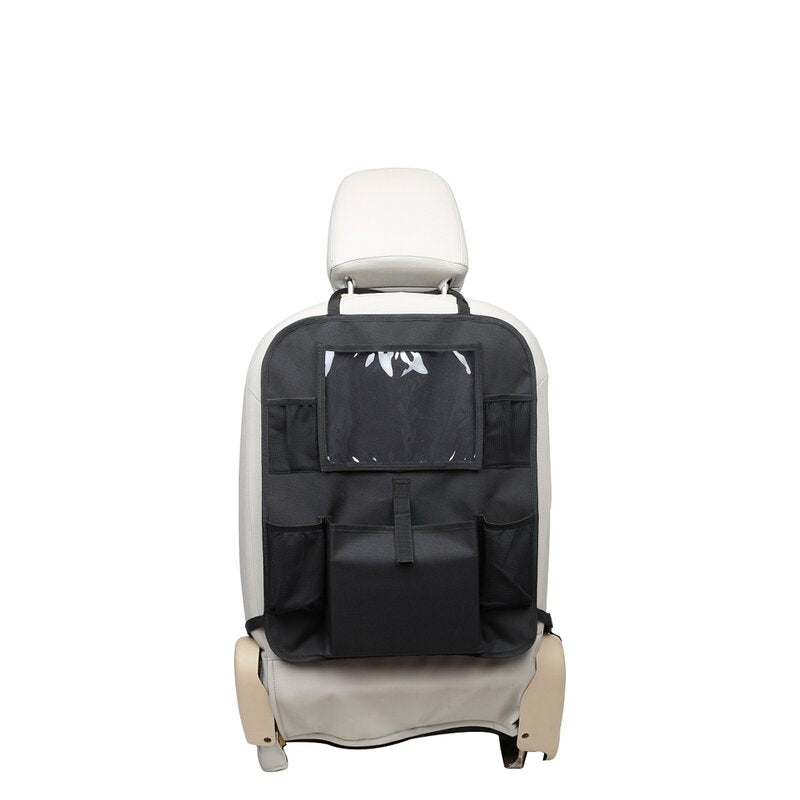 Organizator auto, Petite&Mars, Cu suport pentru tableta, Cu multiple buzunare, Black