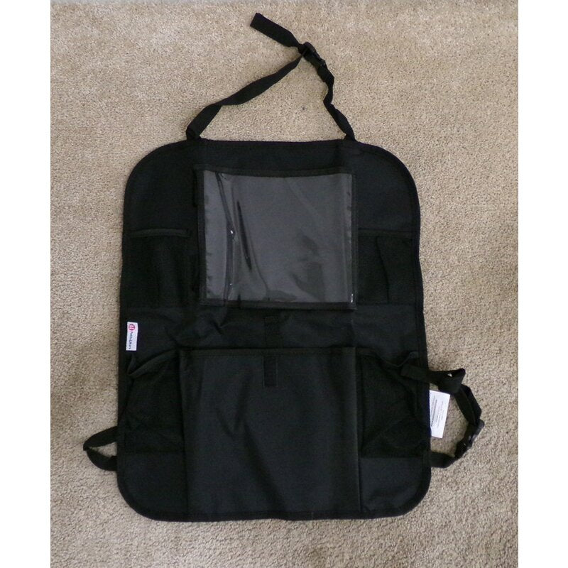 Organizator auto, Petite&Mars, Cu suport pentru tableta, Cu multiple buzunare, Black