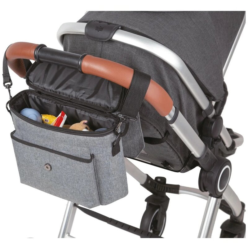 Organizator auto si pentru carucior, FreeON, 3 in 1, Transformabil in gentuta mamici, Cu suport pentru tableta, iPad, Cu buzunare, Grey