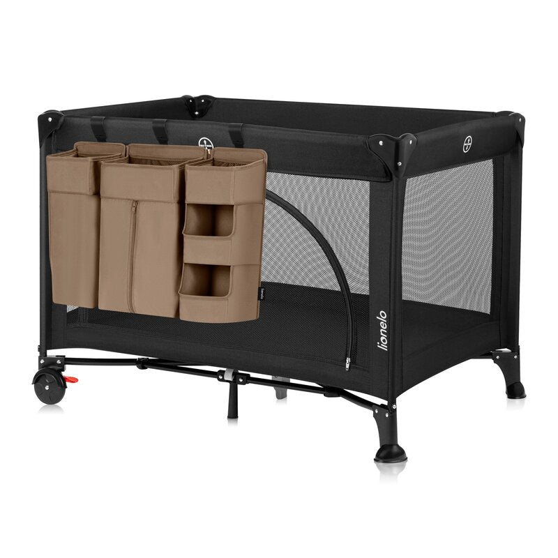 Organizator multifunctional, Lionelo, Sidepocket L, 58x11x58 cm, 3 parti independente cu multiple buzunare, Universal, Constructie ranforsata, Bej