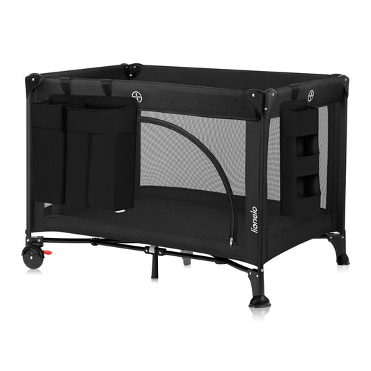 Organizator multifunctional, Lionelo, Sidepocket L, 58x11x58 cm, 3 parti independente cu multiple buzunare, Universal, Constructie ranforsata, Negru