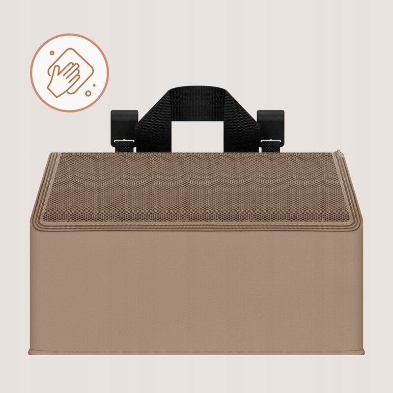 Organizator multifunctional, Lionelo, Sidepocket M, 43x15x23 cm, 3 compartimente, Universal, Constructie ranforsata, Bej