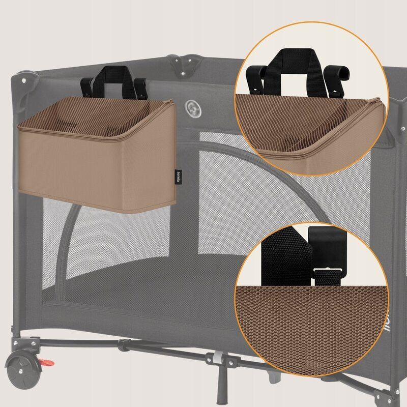 Organizator multifunctional, Lionelo, Sidepocket M, 43x15x23 cm, 3 compartimente, Universal, Constructie ranforsata, Bej