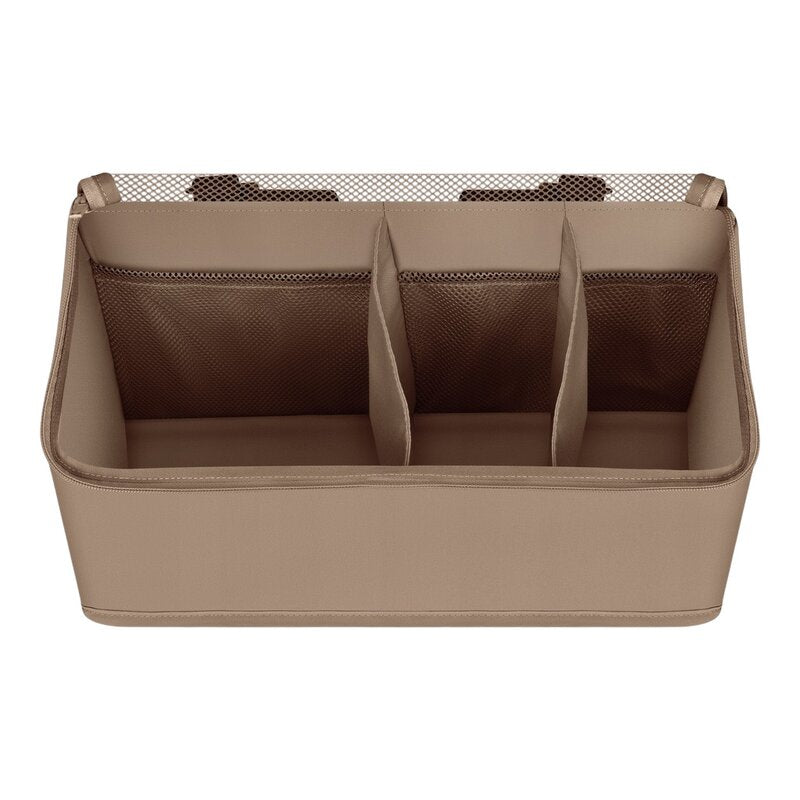 Organizator multifunctional, Lionelo, Sidepocket M, 43x15x23 cm, 3 compartimente, Universal, Constructie ranforsata, Bej