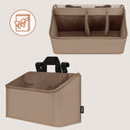 Organizator multifunctional, Lionelo, Sidepocket M, 43x15x23 cm, 3 compartimente, Universal, Constructie ranforsata, Bej