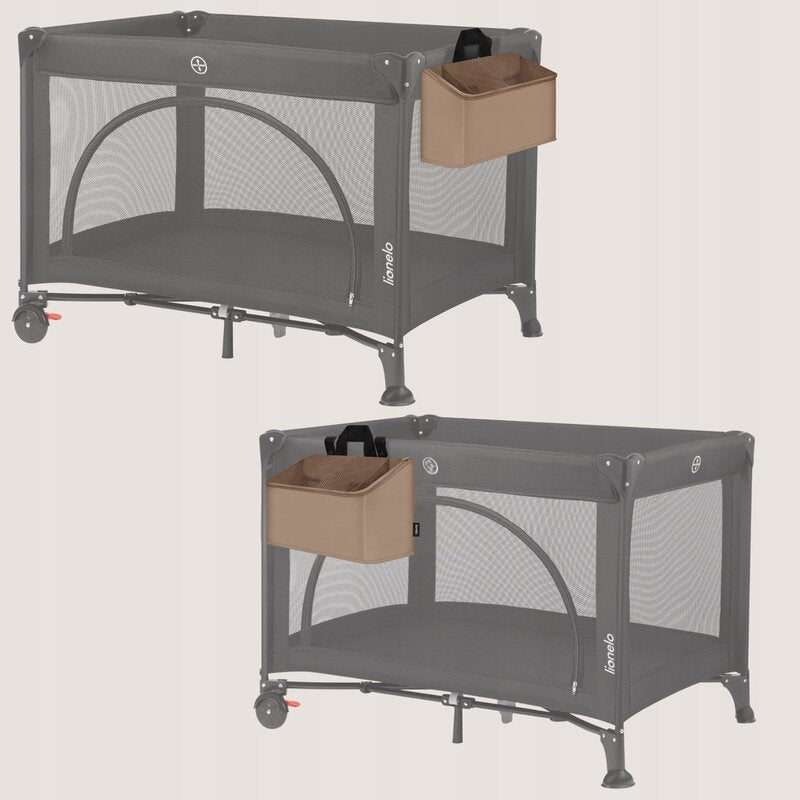 Organizator multifunctional, Lionelo, Sidepocket M, 43x15x23 cm, 3 compartimente, Universal, Constructie ranforsata, Bej