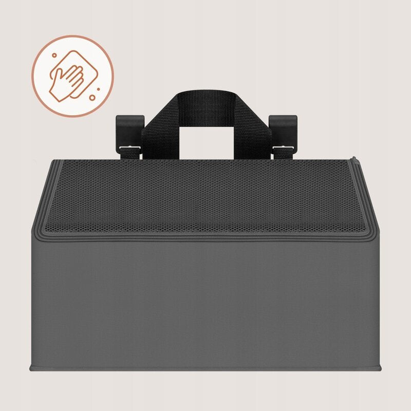 Organizator multifunctional, Lionelo, Sidepocket M, 43x15x23 cm, 3 compartimente, Universal, Constructie ranforsata, Gri