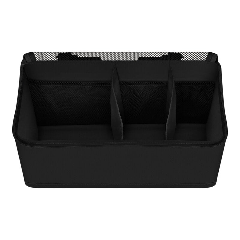 Organizator multifunctional, Lionelo, Sidepocket M, 43x15x23 cm, 3 compartimente, Universal, Constructie ranforsata, Negru