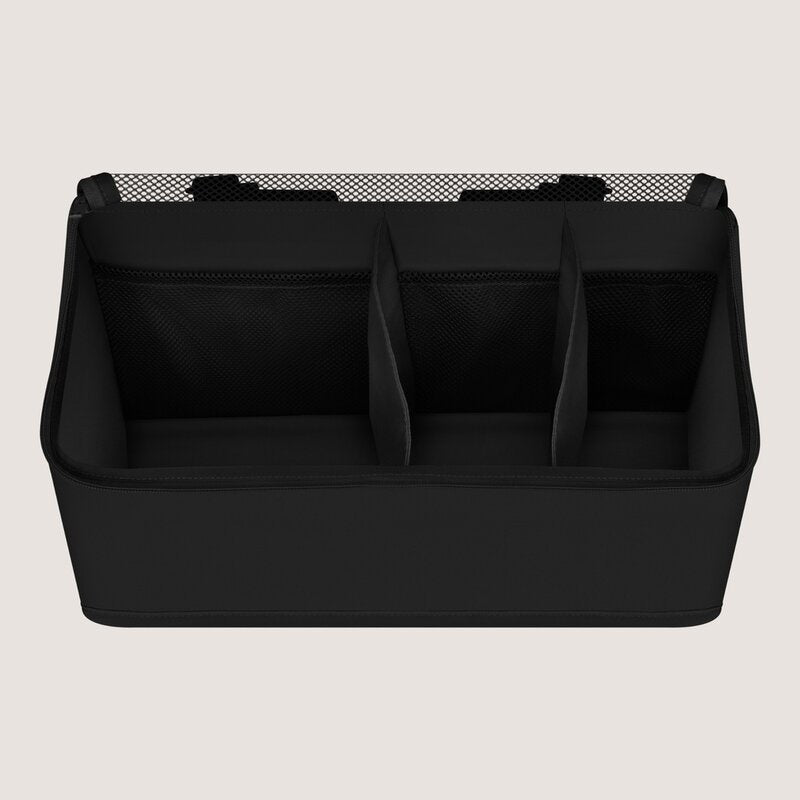 Organizator multifunctional, Lionelo, Sidepocket M, 43x15x23 cm, 3 compartimente, Universal, Constructie ranforsata, Negru