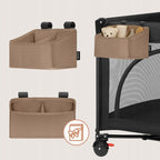Organizator multifunctional, Lionelo, Sidepocket S, 26x12x15 cm, 2 compartimente, Universal, Constructie ranforsata, Bej