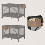 Organizator multifunctional, Lionelo, Sidepocket S, 26x12x15 cm, 2 compartimente, Universal, Constructie ranforsata, Bej