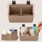 Organizator multifunctional, Lionelo, Sidepocket S, 26x12x15 cm, 2 compartimente, Universal, Constructie ranforsata, Bej