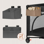 Organizator multifunctional, Lionelo, Sidepocket S, 26x12x15 cm, 2 compartimente, Universal, Constructie ranforsata, Gri