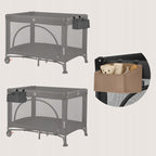 Organizator multifunctional, Lionelo, Sidepocket S, 26x12x15 cm, 2 compartimente, Universal, Constructie ranforsata, Gri