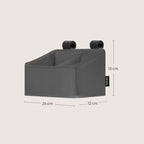 Organizator multifunctional, Lionelo, Sidepocket S, 26x12x15 cm, 2 compartimente, Universal, Constructie ranforsata, Gri