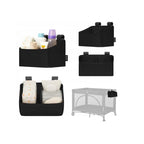 Organizator multifunctional, Lionelo, Sidepocket S, 26x12x15 cm, 2 compartimente, Universal, Constructie ranforsata, Negru