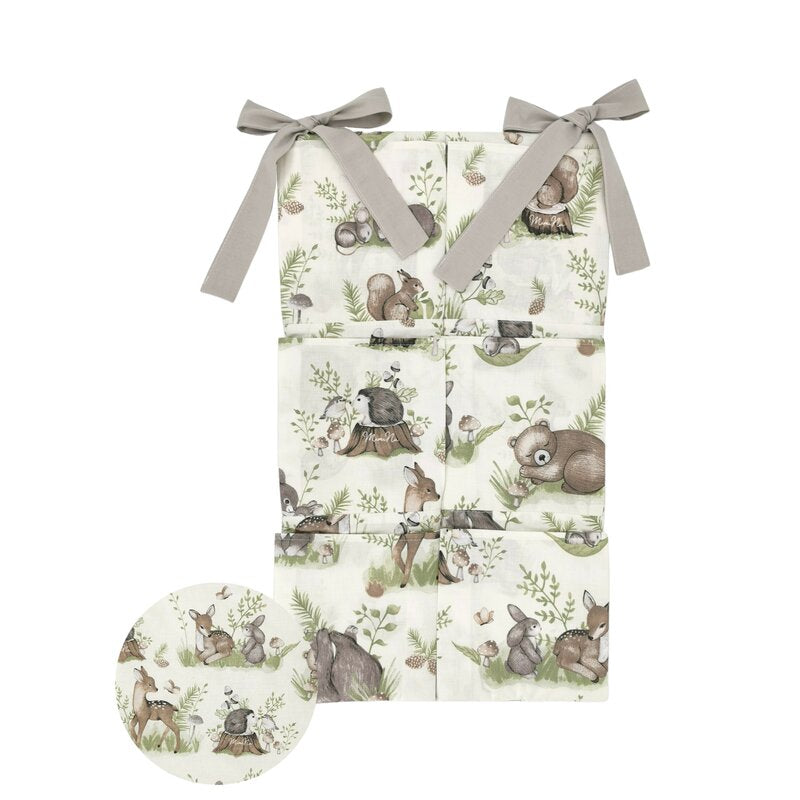 Organizator pentru pătuț MimiNu Calm Forest Natural 70x40 cm