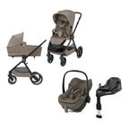 Pachet 4 in 1 Maxi-Cosi Truffle - carucior Oxford cu landou Sense, scoica Pebble Slide Pro Oak Truffle si baza FamilyFix Slide Pro