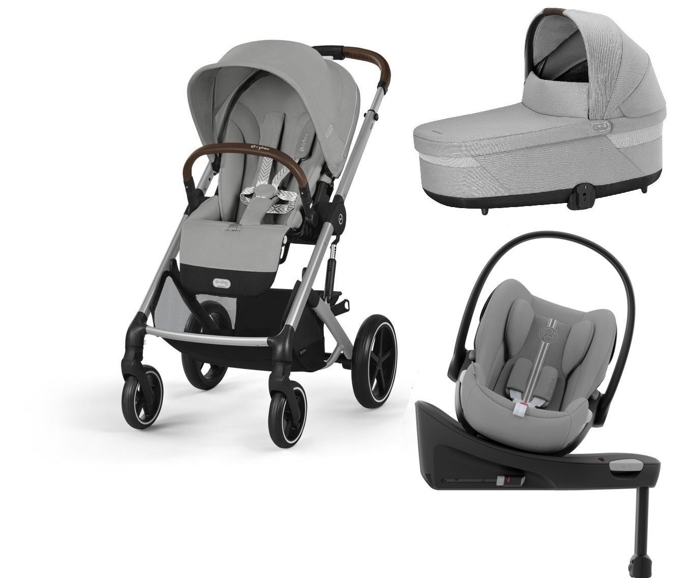 Pachet Cărucior 4 in 1 Cybex Balios S Lux Landou Scoică Cloud G i-Size Bază Isofix 360