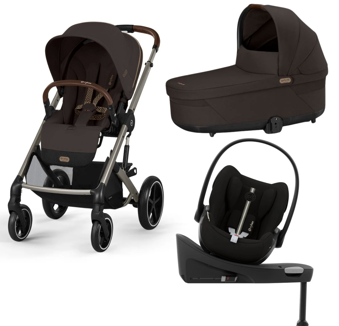 Pachet Cărucior 4 in 1 Cybex Balios S Lux Landou Scoică Cloud G i-Size Bază Isofix 360