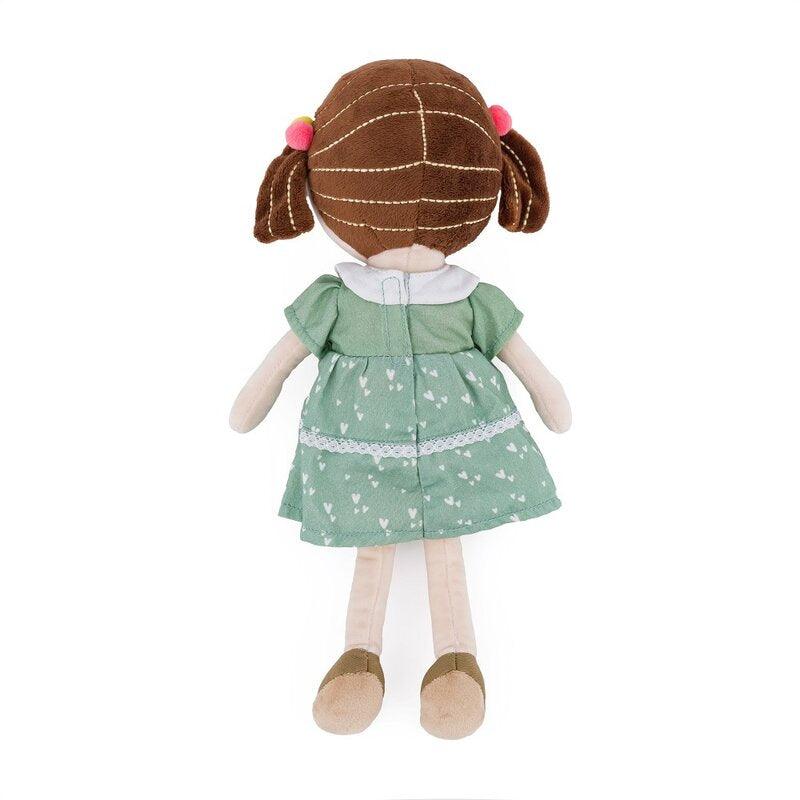 Papusa, Petite&Mars, Hannah, Din plus, 35 cm, Ambalaj cu mini puzzle din carton, 0 luni+, Multicolor