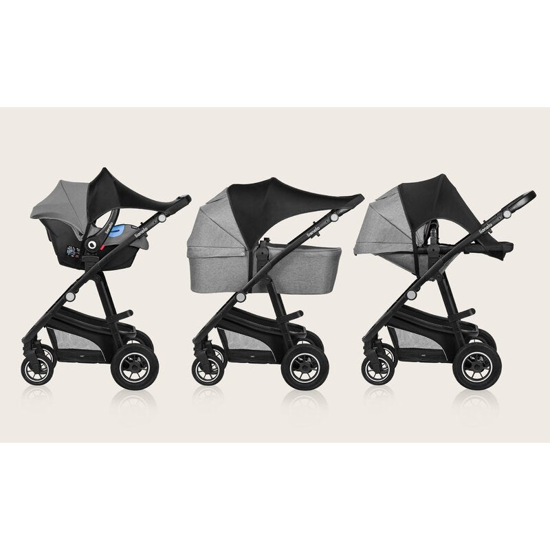 Parasolar, Lionelo, Pentru carucior, Material textil, Cu protectie UPF 50+, 53 x 51 cm, Negru