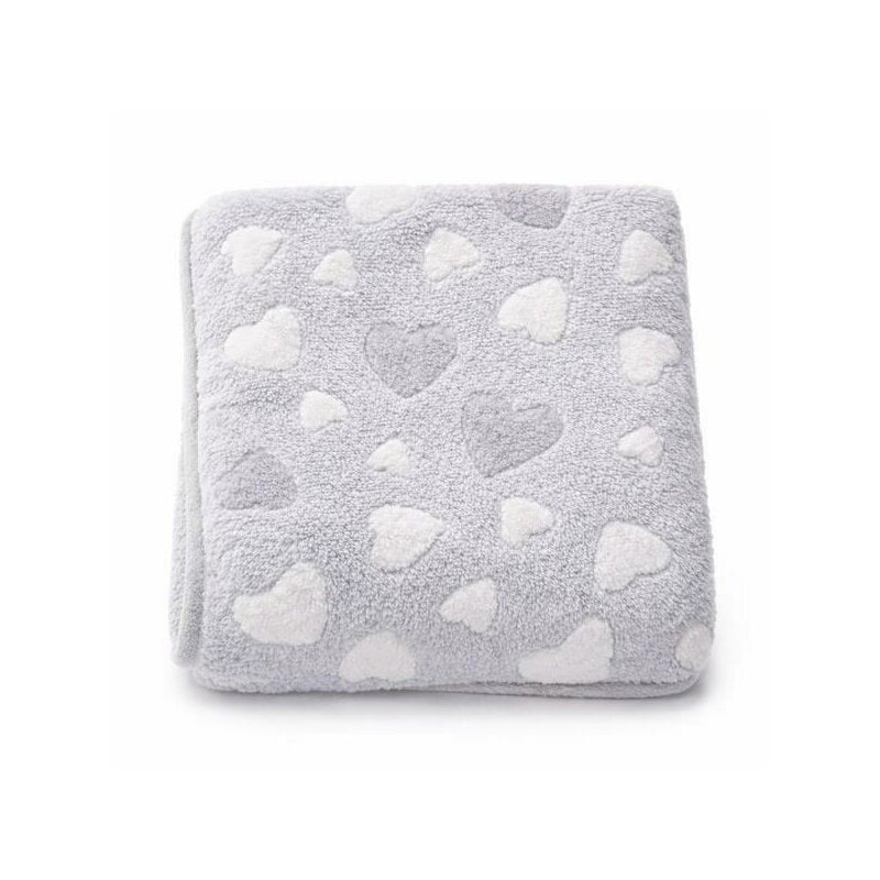 Paturica bebe, New Baby, 80x90 cm, Pufoasa, Grey Heart