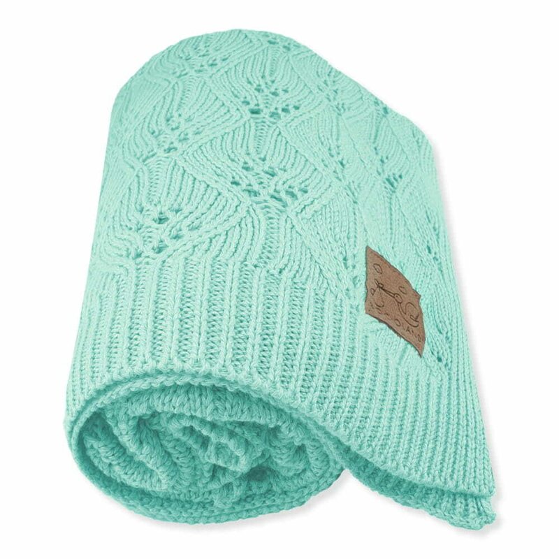 Paturica, Bocioland, Milano, Pentru copii, Moale, Din bambus si bumbac, Cu proprietati de termoreglare, Antialergica si antibacteriana, Dimensiune mare 80 x 100 cm, Mint