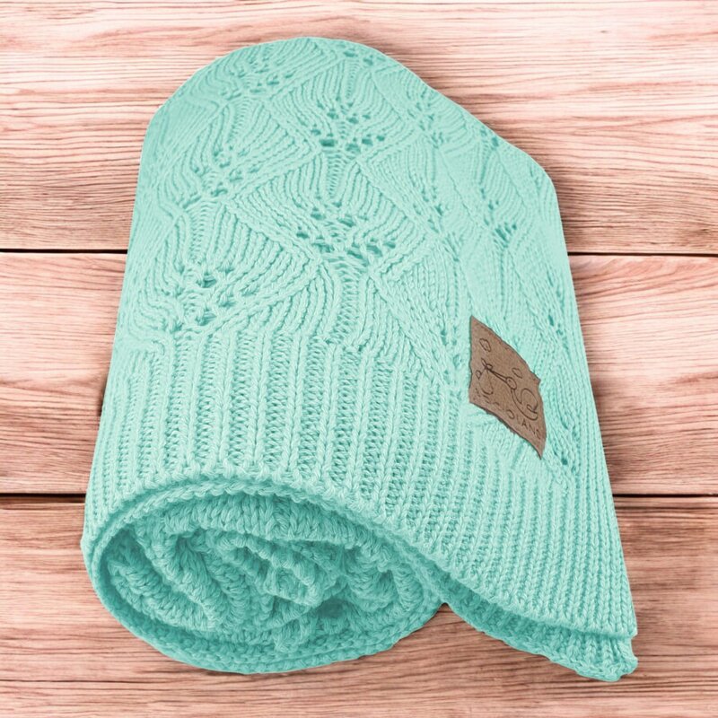 Paturica, Bocioland, Milano, Pentru copii, Moale, Din bambus si bumbac, Cu proprietati de termoreglare, Antialergica si antibacteriana, Dimensiune mare 80 x 100 cm, Mint