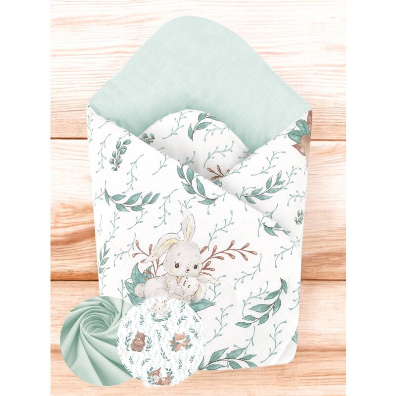 Paturica de infasat, MimiNu, Cu doua fete, Cu multiple utilizari, Cu inchidere arici velcro, Dimensiune 75x75 cm, Din bumbac certificat Oeko Tex Standard 100, Lulu Natural