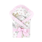 Păturică de înfășat MimiNu Sweet Deer Pink/Pink, 75x75 cm