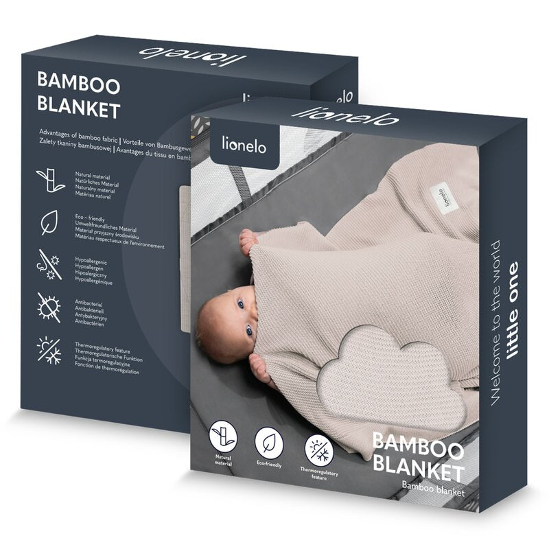 Păturică Lionelo Bamboo Blanket Beige Sand – cutie de prezentare