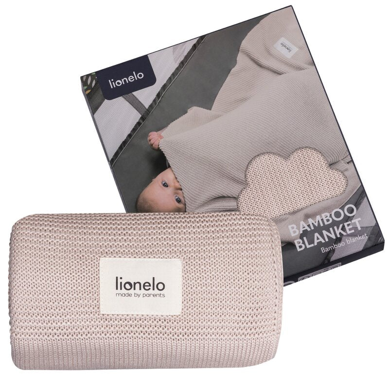 Păturică Lionelo Bamboo Blanket Beige Sand – păturică și ambalaj
