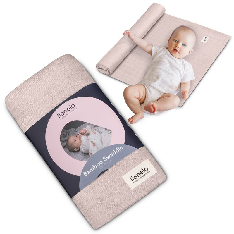 Muselină Lionelo Bamboo Swaddle Beige Sand – ambalaj și utilizare