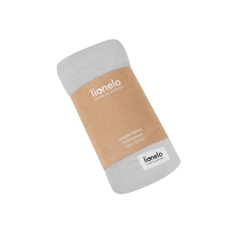 Muselina, Lionelo, Multifunctionala, Din bambus, Ideala pentru infasat, Cu proprietati antibacteriene, antifungice si antialergice, Lavabila la masina de spalat, 120x120 cm, Gri