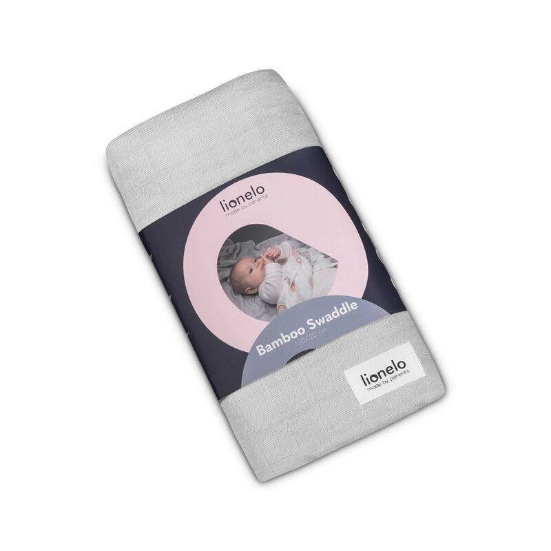 Muselină Lionelo Bamboo Swaddle Grey Stone – ambalaj de carton