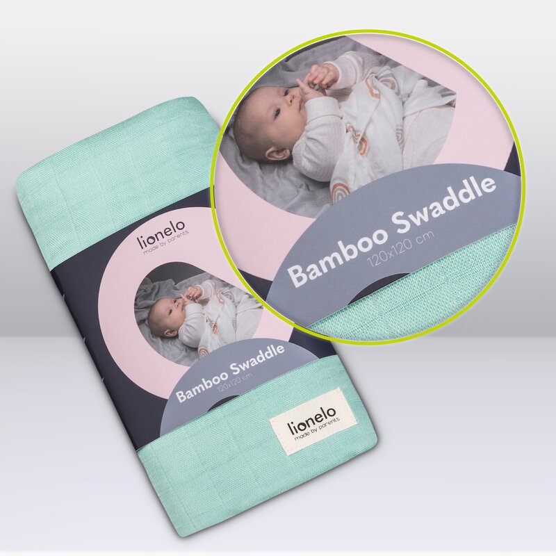 Muselină Lionelo Bamboo Swaddle Green Mint – muselină și ambalaj