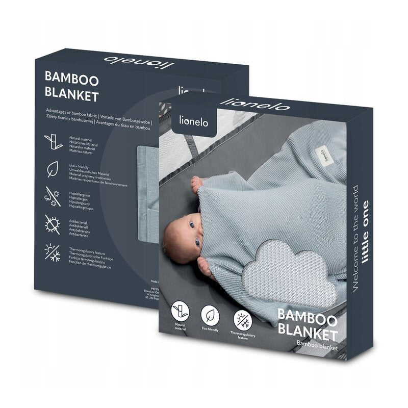 Păturică Lionelo Bamboo Blanket Grey – cutie de prezentare