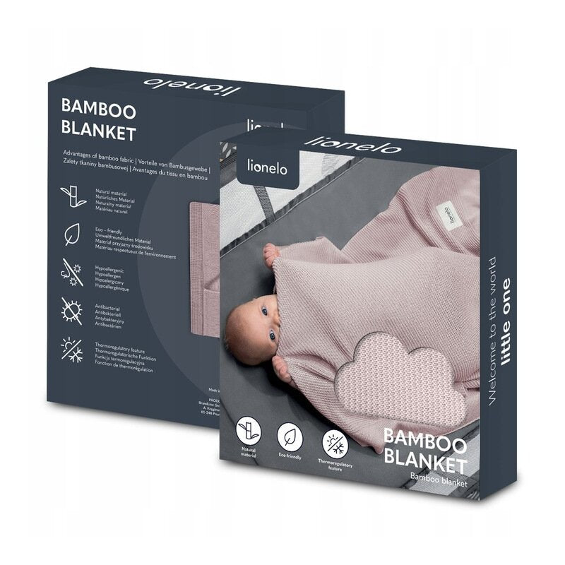 Paturica multifunctionala, Lionelo, Din bambus, Cu proprietati de termoreglare, Antibacteriana, Antifungica, Antialergice, Lavabila la masina de spalat, 100x75 cm, Roz