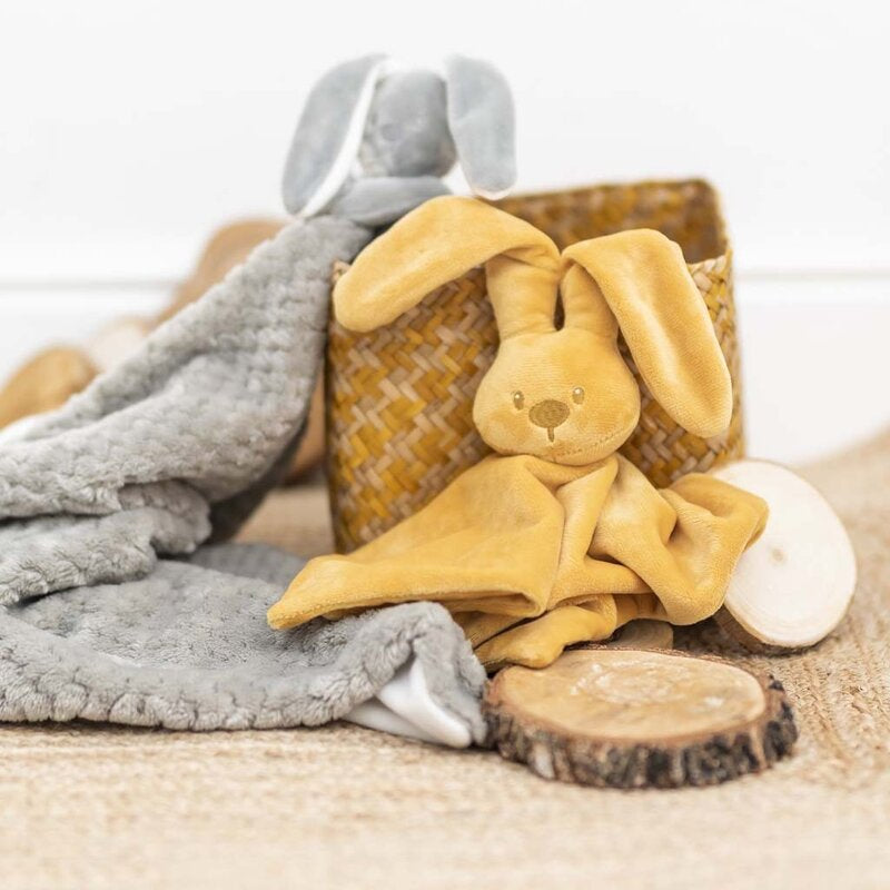 Paturica, Nattou, De plus, Moale, Cu melodie, Cu jucarie dentitie, Primul prieten al celor mici, 50x50 cm, 0 luni+, Grey/White