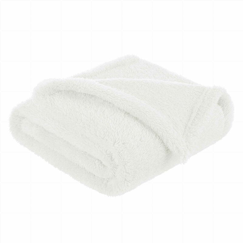 Paturica pufoasa Bocioland din fleece, 80x100 cm, culoare Ecru