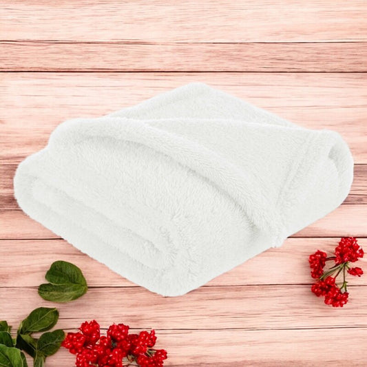 Paturica pufoasa, Bocioland, Pentru copii, Din fleece, Dimensiune mare 80 x 100 cm, Ecru