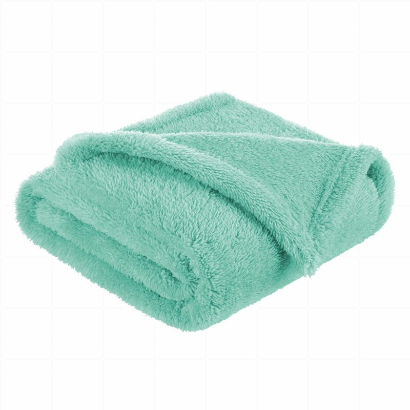 Paturica pufoasa Bocioland din fleece, 80x100 cm, culoare Mint