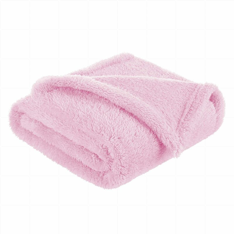 Paturica pufoasa Bocioland din fleece, 80x100 cm, culoare Pink
